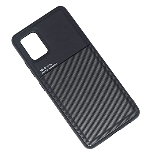 Kepuch Mowen Funda Case Carcasa Placa de Metal Incorporada para Samsung Galaxy A51 5G - Negro