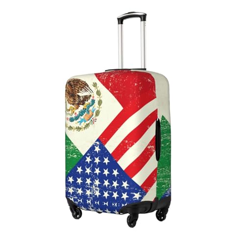Mexican American Flag Print Luggage Cover Suitcase Protector Anti-scratch Fits 18-32 Inch Trolley Case2