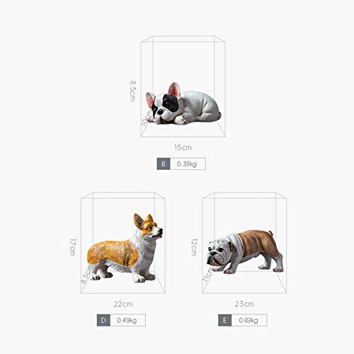 YTOOZ Buldog Corgi, statuetka Shar Pei, rzeźba, model rzeźby, salon, sypialnia, ogród, zwierzęta, dekoracja, prezent dla dzieci, E