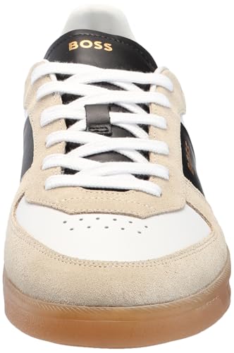 Image of BOSS Men's Soft Leather Block Logo Low Top Sneaker