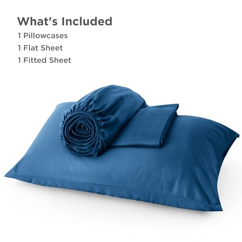 Image of Bedsure Cooling Sheets Twin, Rayon Derived from Bamboo, PureWoven, Breathable & Soft Twin Sheets Set, Deep Pocket Up to 16 Inches, Hotel Luxury Silky Bedding for Hot Sleepers, Teal