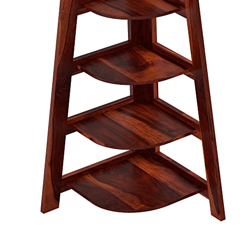 Image of Amazon Brand - Solimo Dartford Solid Sheesham Wood Bookshelf with 5 Shelves, Honey Finish