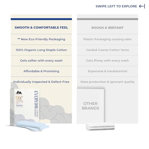 Image of Mayfair Linen Organic Cotton Queen Pillow Cases Set of 2, Soft, Light Blue