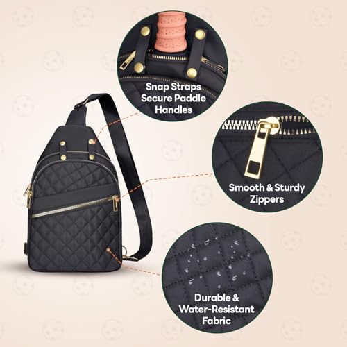 Sac de pickleball en polyester hydrofuge avec fermeture éclair
