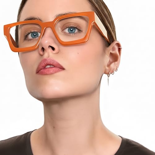 Image of livho Oversized Eyewear Frame for Woman and Men - Rectangle Fashion Glasses for Computer, Chic Preppy Frame