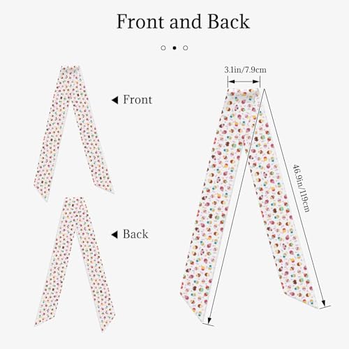 Delicious Cupcakes Neck Scarf Printed Scarves Head Women'S Fashion Satin Scarfs For Bag Hair Handbag Accessories2
