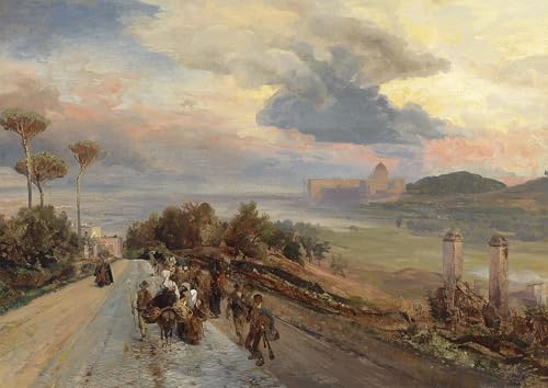 Image sur Toile Via Cassia Oswald Achenbach, décoration murale 60x90cm