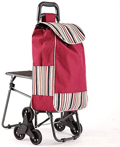 Einkaufstrolley auf Rädern Multifunktions-Einkaufswagen Trolley auf 6 Rädern Tragbarer Supermarkt-Trolley aus…