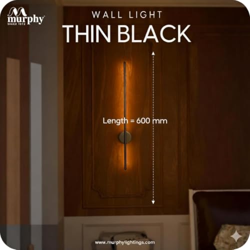 Image of Murphy Aluminium LED (Wall Highlighter) - 12W, 3-in-1 Color Changing, Modern Black Finish Wall Sconce Light Pack of 1 with 2-Year Warranty for Stylish Home Decor