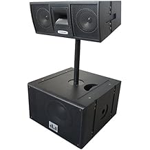 MUSYSIC Professional 3000W Active Line Array Speaker System 12" Powered Base + 2x8 Passive Top with 1.35" HF Driver, Ar-Q DSP, Solo Rigging, Pole Mount for DJ, Live Sound, Church, Pa System