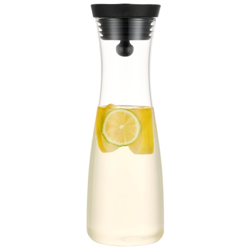 Karafu 40 Oz/1.2 Liter Glass Carafe with Lid, Borosilicate Water Pitcher for Hot/Cold Water, Ice Tea and Juice Beverage