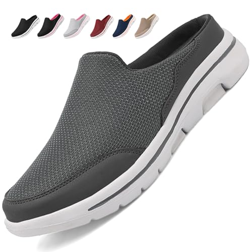 Acfoda Zoccoli Uomo Sabot Ciabatte Ortopediche Donna Estive Traspiranti Pantofole da Casa Leggero Comode Sandali Spiaggia Antiscivolo Scarpe Giardino con Plantare Estraibile 02 Grigio 44