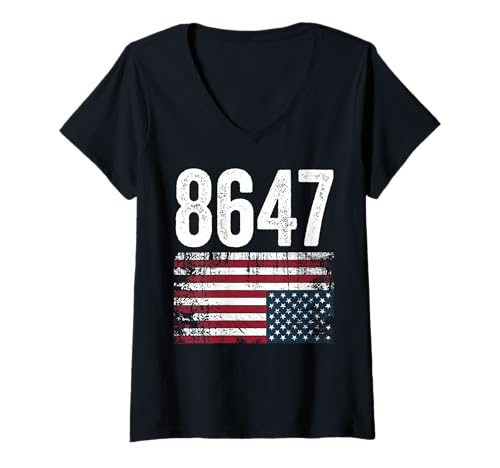 Womens 8647 Impeachment Protest V-Neck T-Shirt