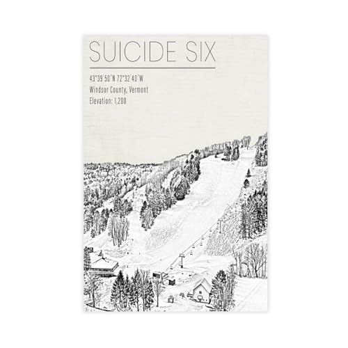 Vermont Ski Resort poster sur toile idée cadeau originale