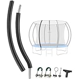 TOBWOLF 1 Lower & 1 Upper Curved Trampoline Poles Replacement, Universal Curved Enclosure Pole Trampoline Net Poles Fits 8-16FT Frame, Includes Mounting Hardware & Foam Cover, 2 Installation Options