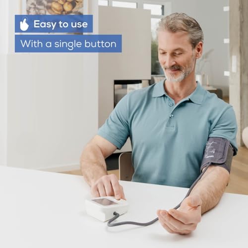 Image of Beurer German Engineering BM 23 Upper Arm Blood Pressure Monitor | C-type I Fully Automatic BP & Pulse Measurement | Cuff Fit Check | Irregular Heartbeat Detection | Risk Indicator | Scan & Save | Large Cuff of size 22-42 cm I 3 years Warranty