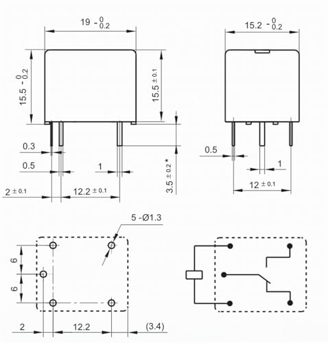 Relé HF3FA 012-ZSTF de 5 pines para reparar fallos de encendido en aparatos 2