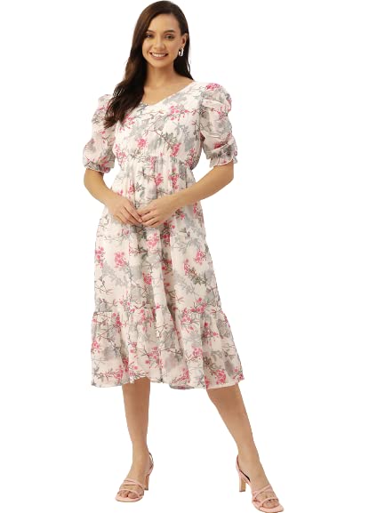 Image of Wisstler Women Midi Dress with Lining,Fashion Dress,MIDI Length Dress