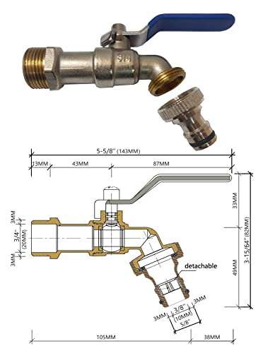 2" Drum Faucet Stainless Steel Barrel Faucet With Epdm Gasket And 3/4" Outlet For 55 Gallon Drum #TOP3