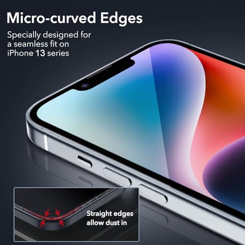 Czartech [Auto Align Tempered Glass Screen Protector for iPhone 13 / iPhone 14 / iPhone 13 Pro Full Screen Coverage Edge to Edge Glass with Easy Installation Kit. 3 41EUryu9oTL