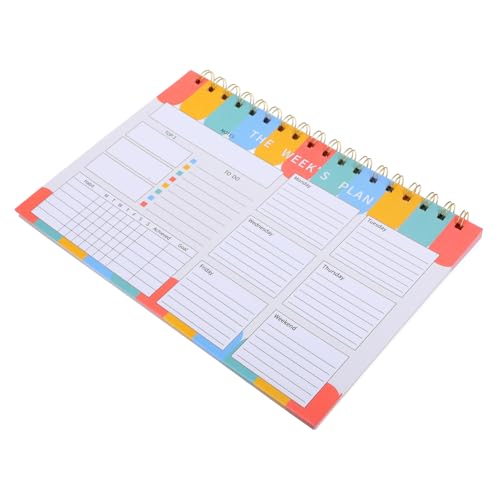 DEARMAMY Wochenplaner Notizbuch Spiralbindung Undatiert Kompakter Tagesplaner mit Aufgabenpriorisierung für Büro Schule und Zuhause Effiziente Wochenübersicht und Flexible