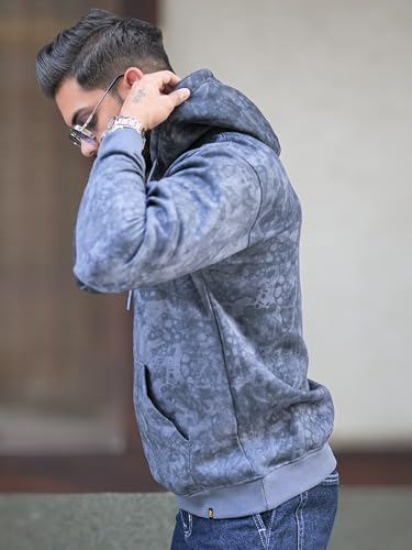 Image of Maniac Mens Spray Printed Hooded Neck Full Sleeve Loopnet Sweatshirt for Men