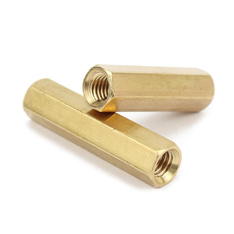 ORANXIN M2.5 x 5mm 20 Pcs Double Through Brass Standoffs Screws Female Threaded Computer Studs Hollow Hex Spacer Standoffs PCB Motherboard Copper Pillar