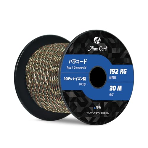 Abma Cord �p���R�[�h 3mm 3�c 50m 100���i�C���� ���[�v �҂� �L�����v �A�E�g�h�A�p �ω׏d192kg