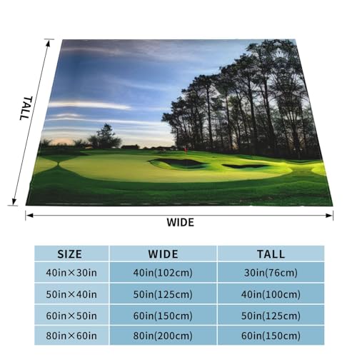 Couverture chaude flanelle douce imprimé golf plaid canapé isolant - 5