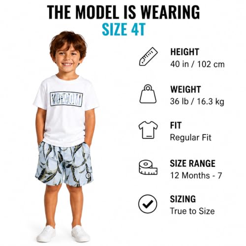 Image of Volcom Baby Boys Swim Set - 2 Piece Short Sleeve Swim Shirt Graphic Tees & Board Shorts - Infant Toddler Little Boys Swimsuit
