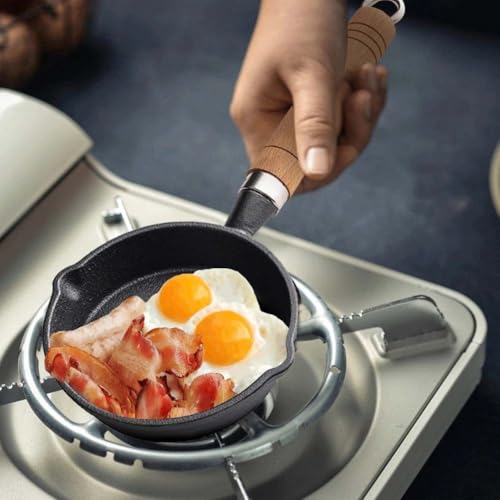 NEIQIUWING Padella in ghisa, non rivestita, antiaderente, per bistecche, padella per barbecue per colazione