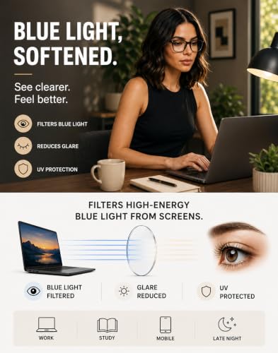 Image of TIJN Blue Light Blocking Glasses for Women Men Square Frame Nerd Eyeglasses Anti Blue Ray Computer Screen Glasses