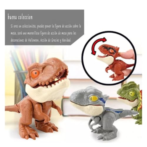Bebê Dinossauro Articulado Morde Dedo 6x4x8 Cm, 4 Peças