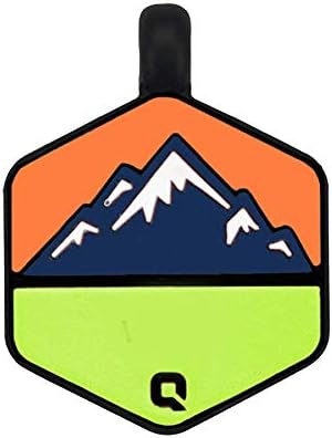 QALO Customized Pet ID Tag, Durable Personalized Dog & Cat Name Tag, Custom Engraved Silicone ID Dog Tags and Cat Tags, Jingle-Free & Lightweight, Neon Mountain