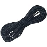 Huouo 3/16' Elastic Bungee Cords, 25 Feet Marine Grade Kayak Heavy Stretch Shock String Ropes & Tie Down Trailer Straps for DIY Projects Black