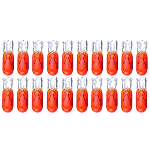 cciyu T5 17 86 206 Halogen Light Bulb Instrument Cluster Gauge Dash Lamp,20 Pack (red)
