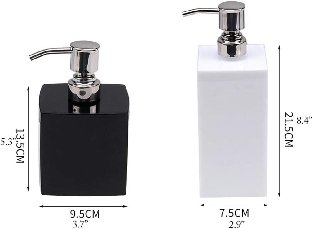 Soap Dispenser Soap Dispenser Lotion Dispenser with Stainless Steel Pump Square Refillable Soap Pump Bottle for Kitchen Sink Countertop Kitchen Bathroom (Color : Clear)