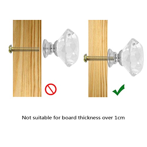 Dxhycc 10 Pcs Crystal Glass Cabinet Knobs 30Mm Diamond Shape Drawer Kitchen Cabinets Dresser Cupboard Wardrobe Pulls Handles #TOP3