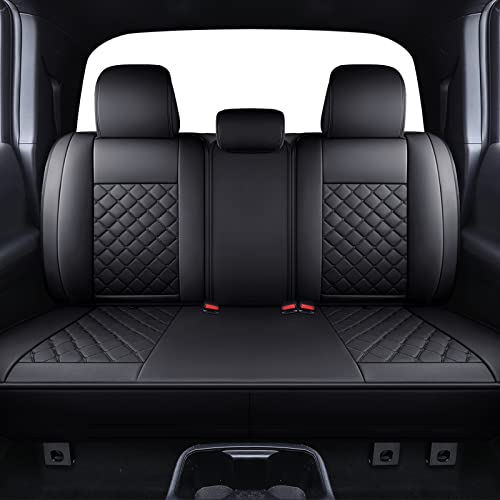 Tomatoman Tacoma Seat Covers Customized for 2005-2025 Sport Extended SR V6 Pickup Truck, Waterproof Faux Leather Car Cushions(Rear Seat, Black)
