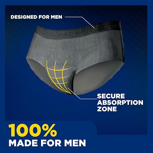 Image of TENA Men Incontinence Underwear, Maximum Plus Absorbency, Adult Diapers, Large /X-Large (Waist Sizes 44in-64in), 56 Count (4 packs of 14)