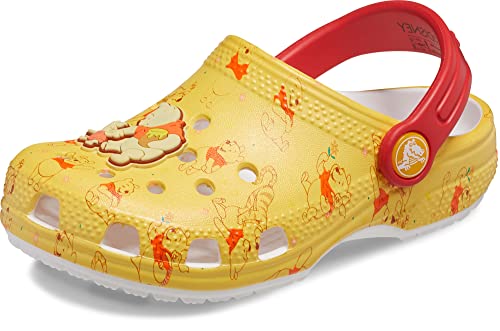 Crocs Unisex-Child Classic Winnie The Pooh Clogs | Toddler Shoes White/Multi 10 Toddler