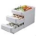 Bandeja para huevos de 3 capas con cajón, bandeja para huevos de gran capacidad, apilable, de plástico, para el frigorífico