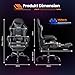 Sweetcrispy Gaming Stuhl, Gaming Chair mit Fußstütze Kopfstütze Lendenwirbelstütze, Ergonomischer PC Stuhl, Höhenverstellbarer Bürostuhl Computerstuhl,Drehbarer Schreibtischstuhl, Modernes Grau