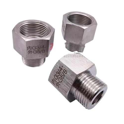 Adaptador de acero inoxidable buje reductor hexagonal G5/8 para conexiones de alta presión 4
