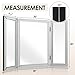 Houseables Trifold Mirror, Trifold Vanity Mirror, 3 Way, Three Way Folding, Tri Fold, for Braiding Hair, 3way, 3 Sided, Three Panel, Triple, Tabletop, Wall, Bathroom, Bedroom, Makeup, 360, 28 x 40 in