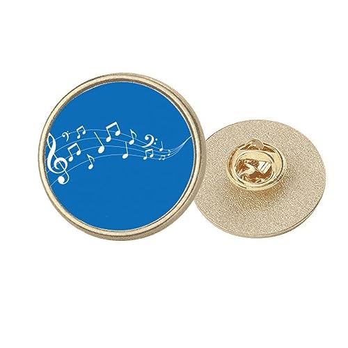 Broche bleue Art déco Flappg ronde en métal doré pour sublimer vos vestes