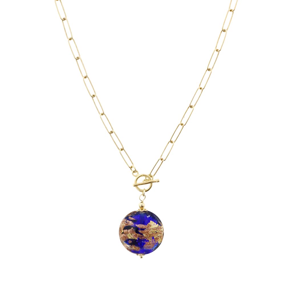 Venetiaurum - Collier pour Femme avec Pendentif en Verre de Murano Original et Argent 925 - Bijou Certifié Made In Italy