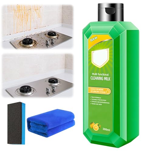 KLIFE Cleaning Milk House Cleaner Powerful Multifunctional Concentrated Cleansing Lotion Multi Functional Effective Cleaning Milk for Household Kitchen to Heavy Oil Stains - 10.6 Fl oz