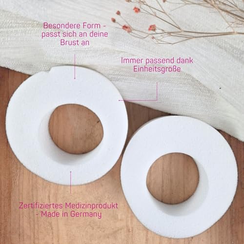 ELANEE Brust-Ringe, Schutz der Brustwarze BH-Kontakt durch Hohllagerung, ideal bei wunden, entzündeten Brustwarzen durch Stillen, 10 Stück (222-00)