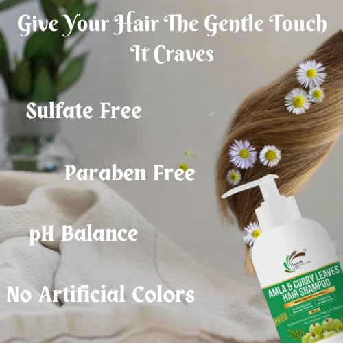 Vineroots Amla and Curry Leaves Hair Shampoo | Gentle Care for Strength and Reduced Breakage | Sulfate and Paraben Free | Unisex | Suitable for All Hair Types | 250ml 3 41EUu7upHLL. SL500